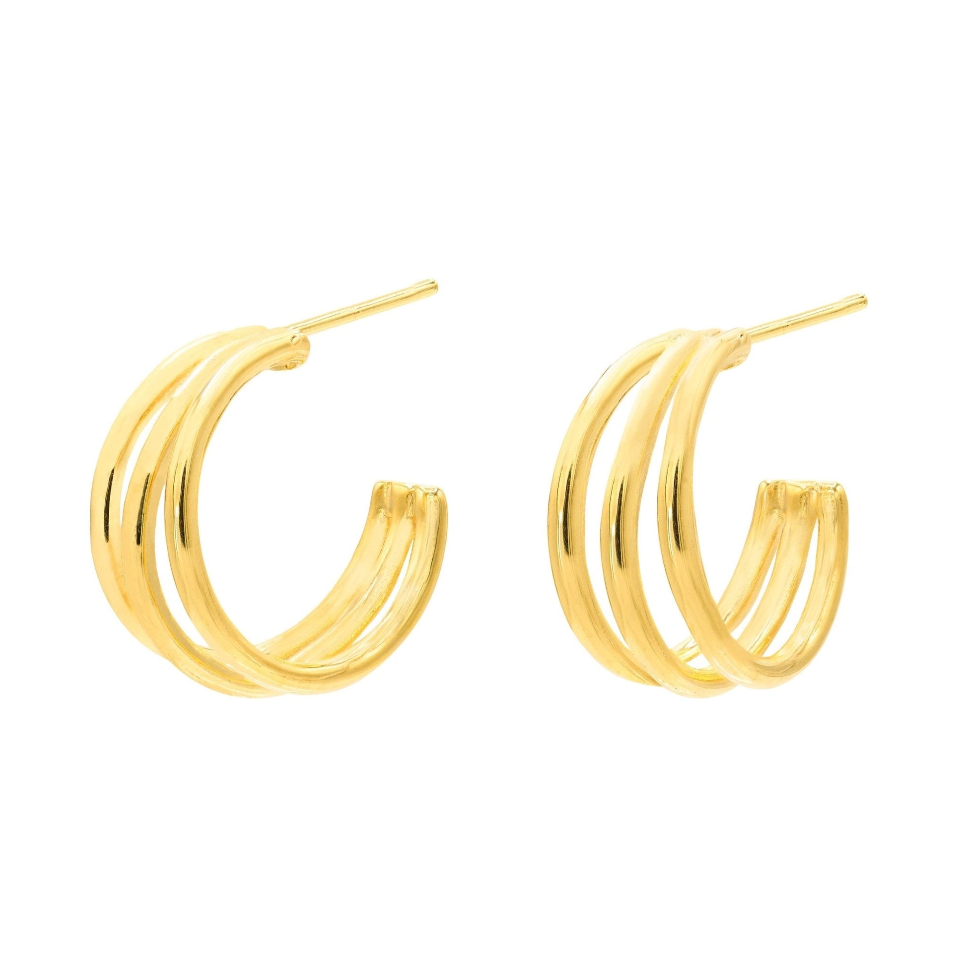 Esmeralda Hoops - Plated Triple Line Hoop - Susan Blake Jewelry