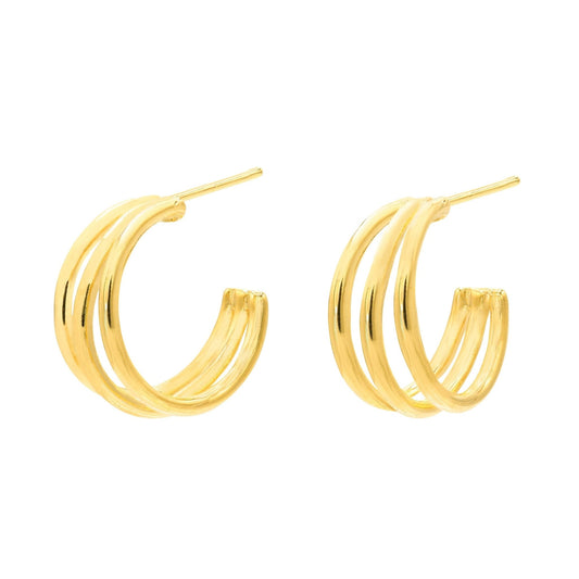 Esmeralda Hoops - Plated Triple Line Hoop - Susan Blake Jewelry