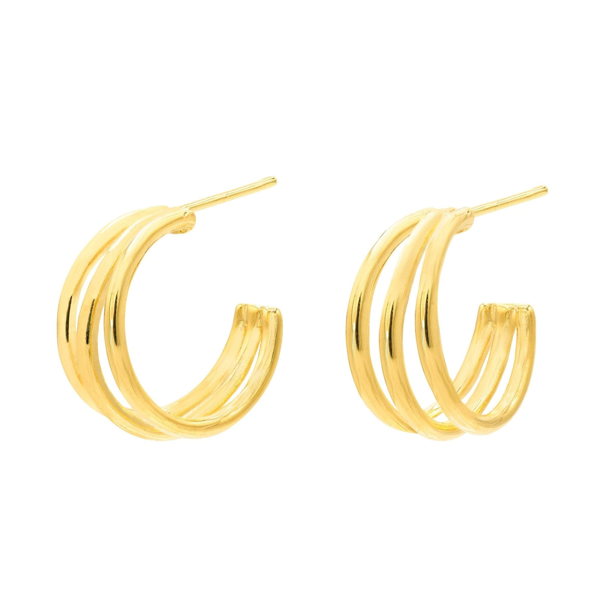 Esmeralda Hoops - Plated Triple Line Hoop