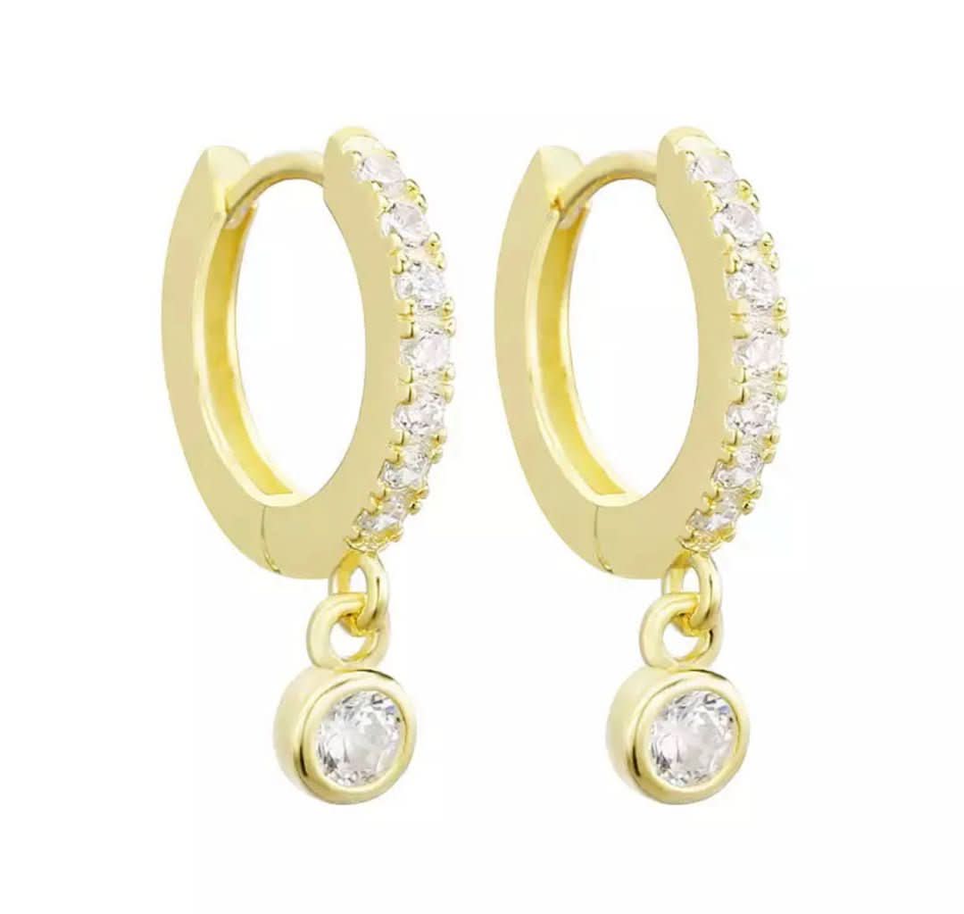 Everyday Bezel Huggies - Susan Blake Jewelry