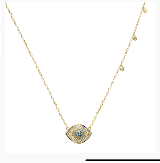 Evil Eye Bezel Necklace - Susan Blake Jewelry