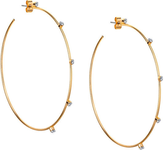 Extra Large Cz Bezel Stations Hoops