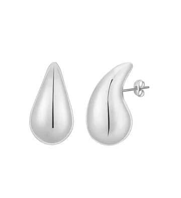 Extra Large Silver or Gold Solid Tear Shaped Earrings