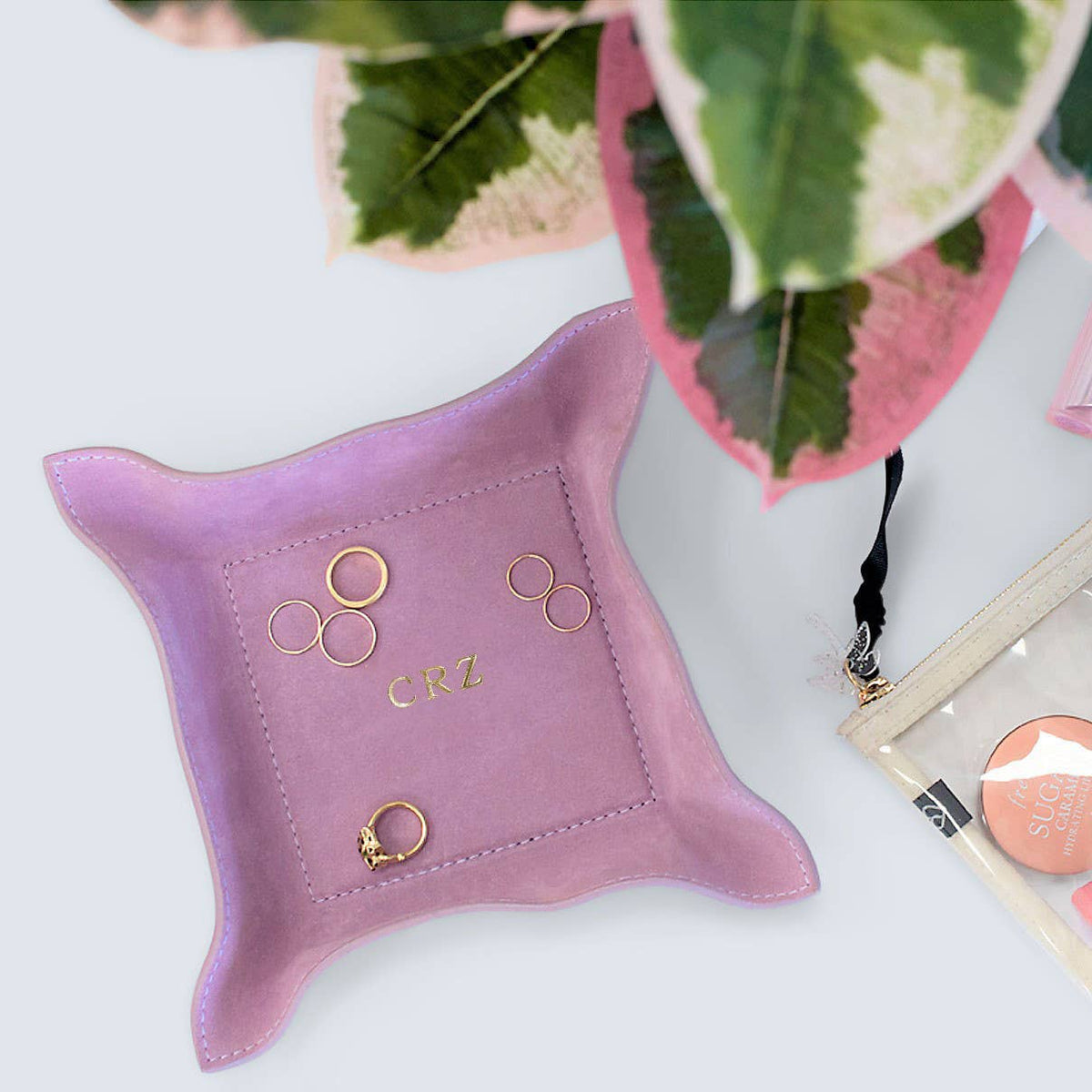 Personalized Italian Suede Jewelry & Valet Tray, alternate view 3