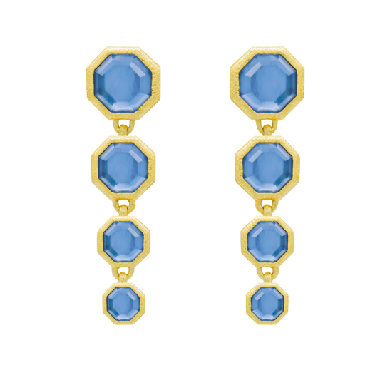 Geometric Cascade 4 - Stone Earrings - Susan Blake Jewelry