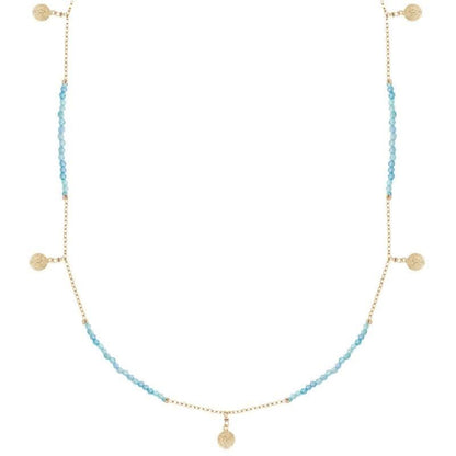 Gold Beaded Coin Necklace, alternate view 2