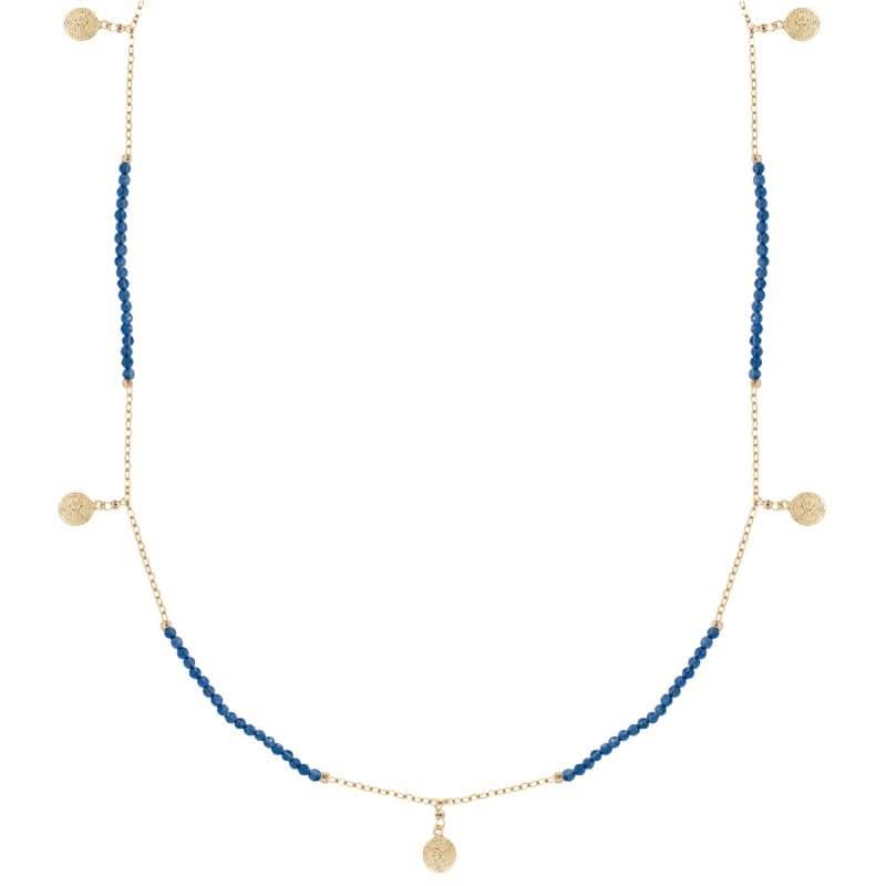Gold Beaded Coin Necklace