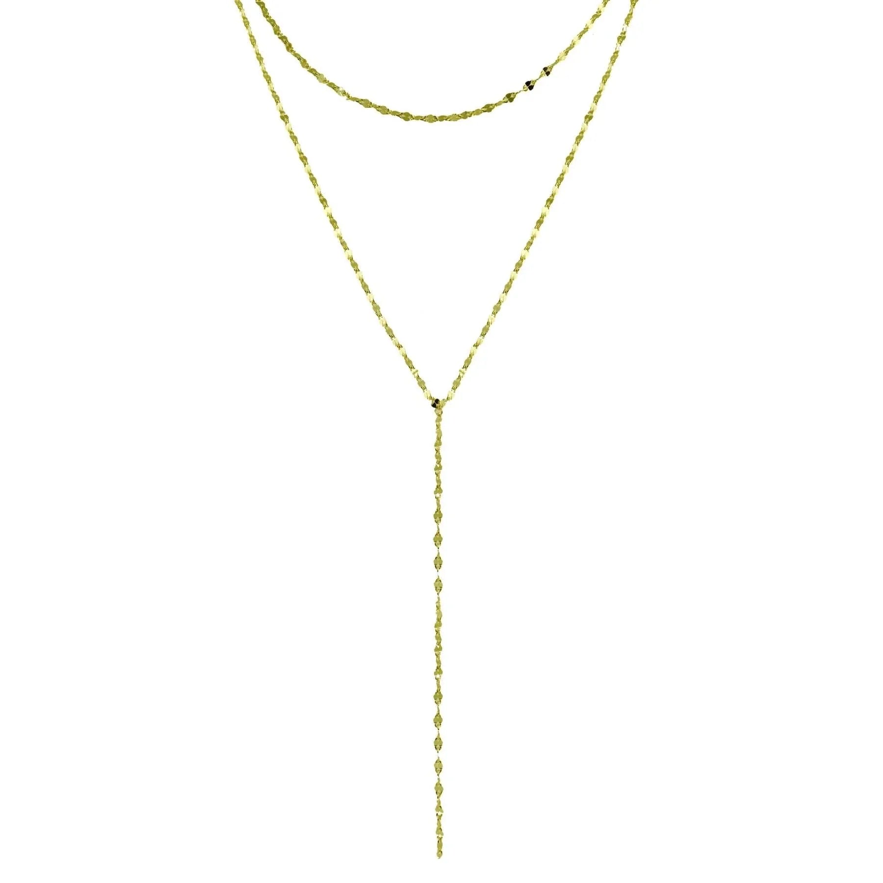 Gold Double Chain Lariat Necklace - Susan Blake Jewelry