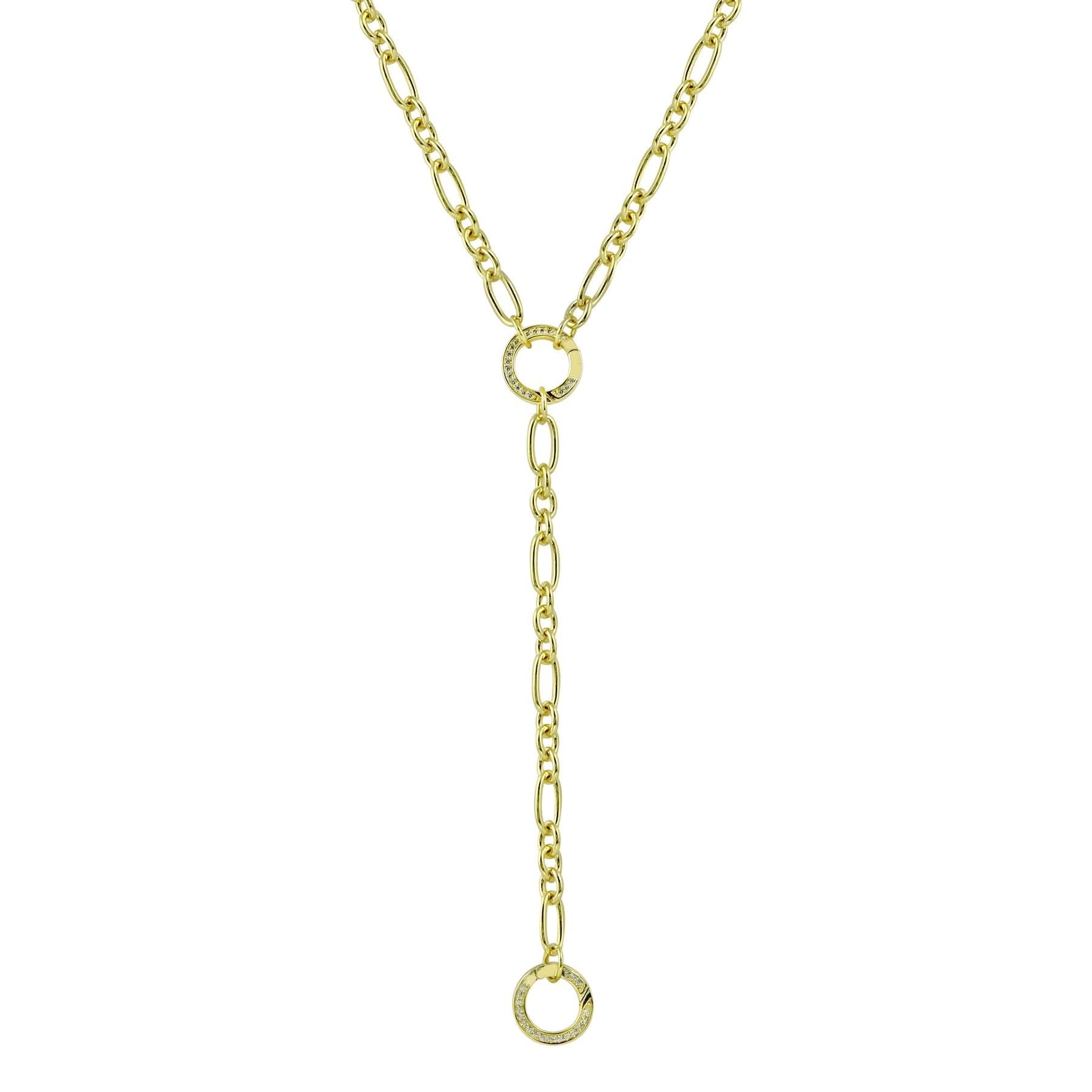 Gold Link Push Clasp Enhancer Lariat - Susan Blake Jewelry