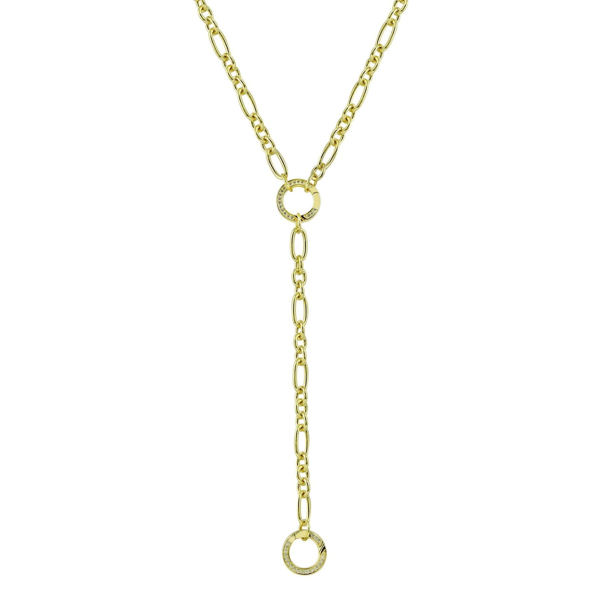 Gold Link Push Clasp Enhancer Lariat