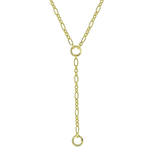 Gold Link Push Clasp Enhancer Lariat