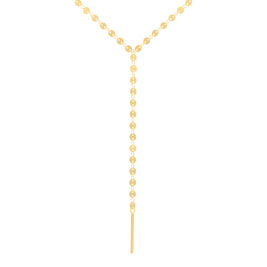 Gold Plated Lariat Y Necklace