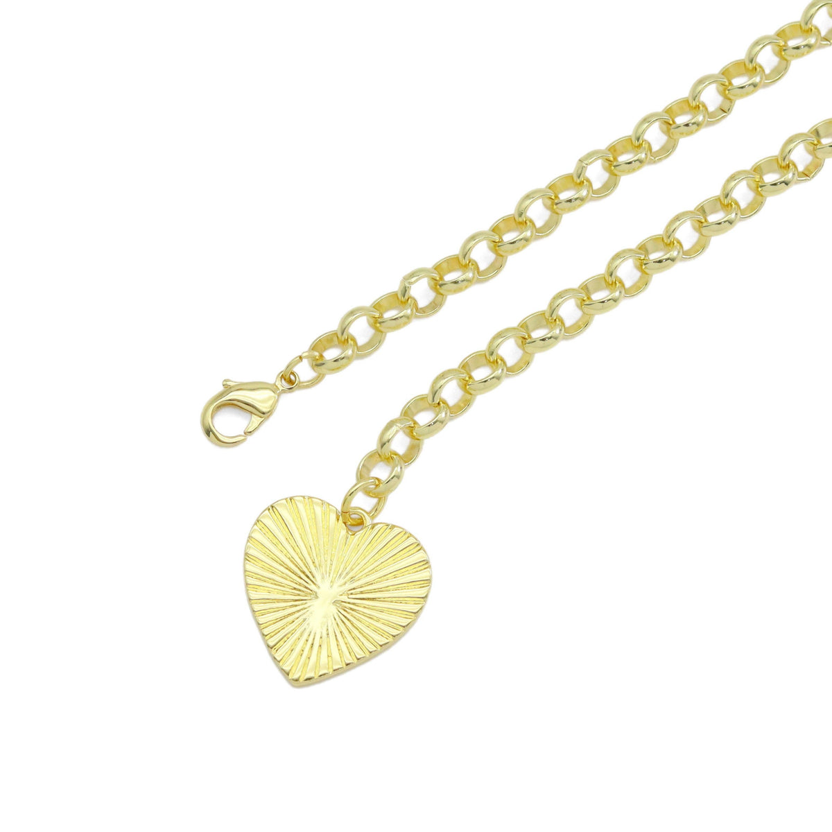 Gold Rolo Chain Heart Pendant Necklace, alternate view 3