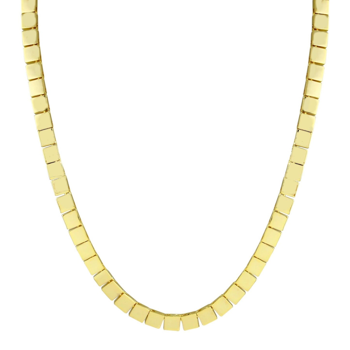 Gold Square Tennis Necklace - Susan Blake Jewelry