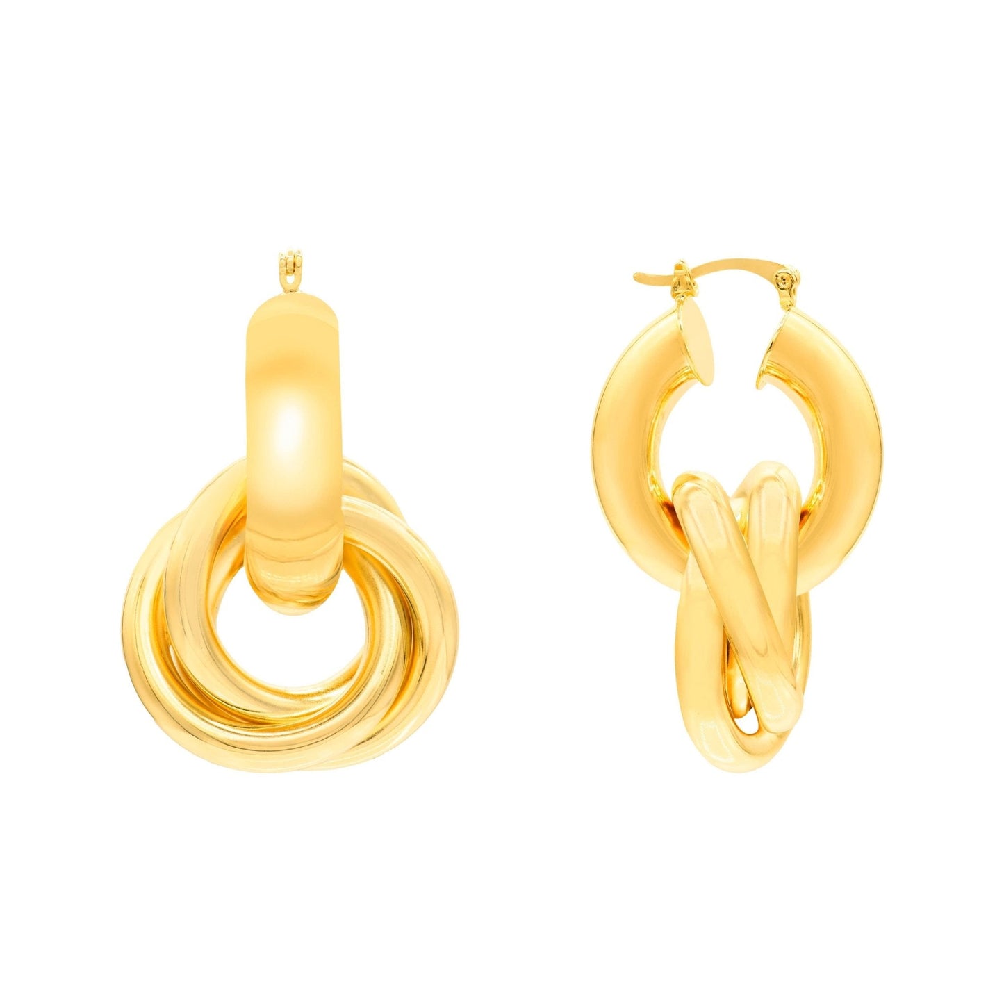 Grove Earrings - Double Hoop Earring with Twisted Bottom Hoop - Susan Blake Jewelry