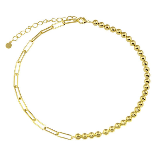 Half Paperclip Half Ball Necklace - Susan Blake Jewelry