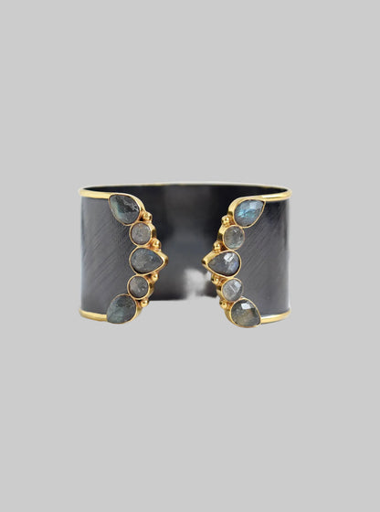 Hand Crafted Gemstone Cuff bangle, alternate view 3