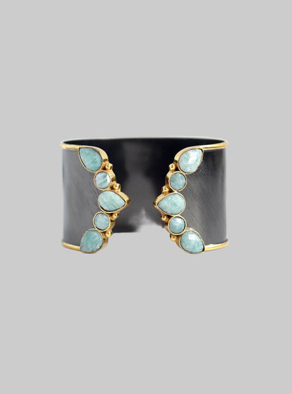 Hand Crafted Gemstone Cuff bangle, alternate view 4