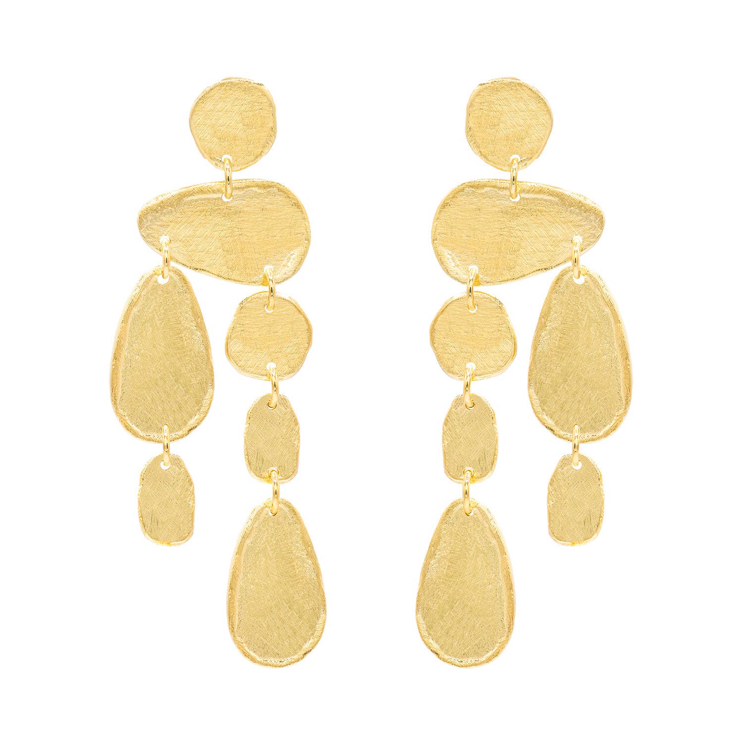 Julane Earrings - Gold Plated Multi Shaped Drop Earrings - Susan Blake Jewelry