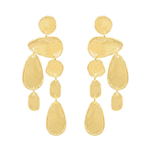 Julane Earrings - Gold Plated Multi Shaped Drop Earrings - Susan Blake Jewelry