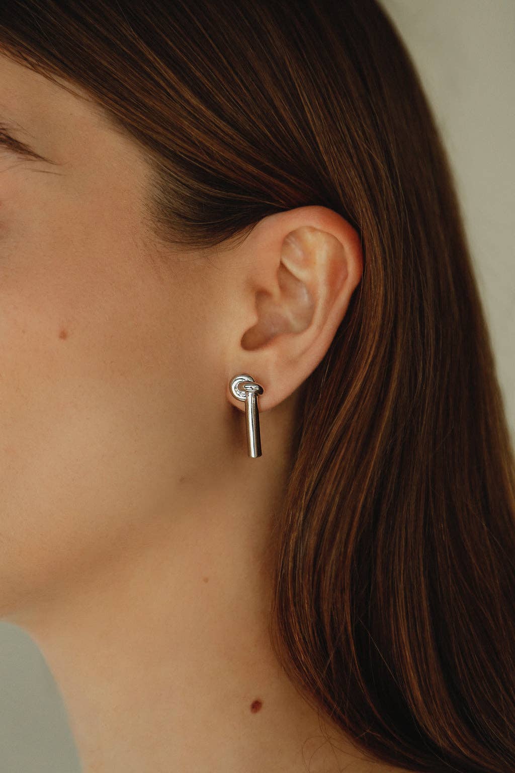 Knot with post drop earrings, alternate view 3