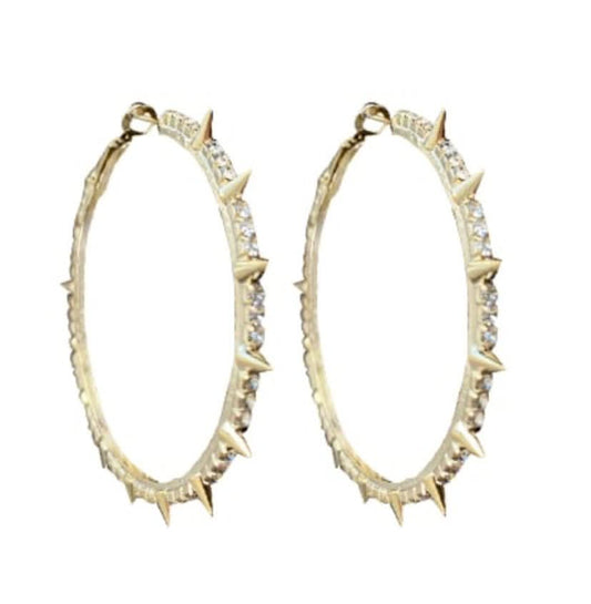 Large Cz Hoop With Spikes