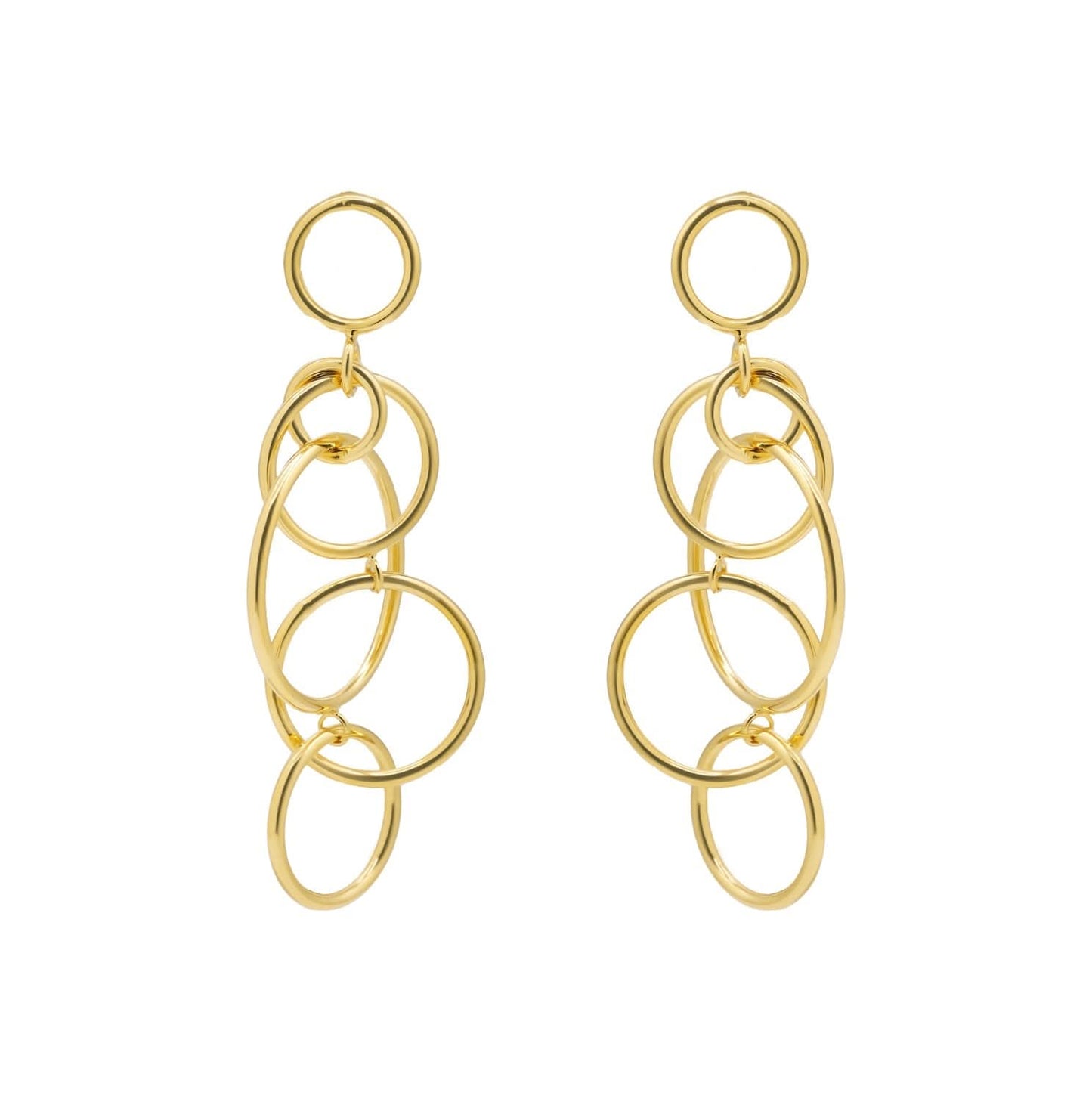 Long Interlinked Earrings Gold - Susan Blake Jewelry