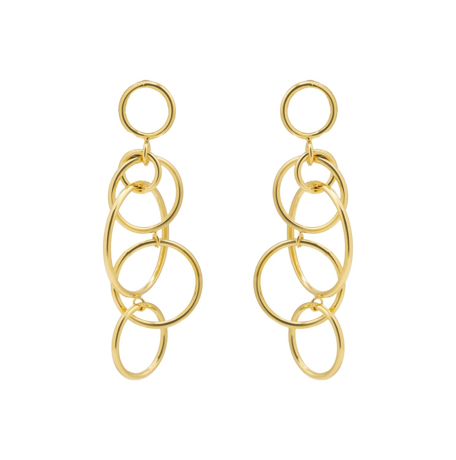 Long Interlinked Earrings Gold - Susan Blake Jewelry