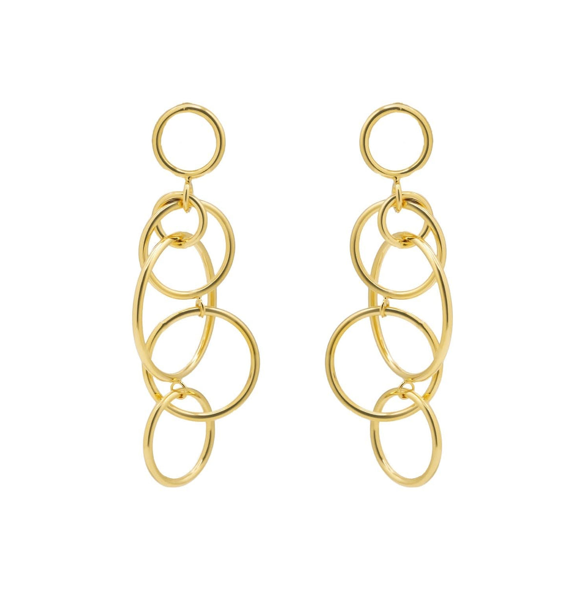 Long Interlinked Earrings Gold