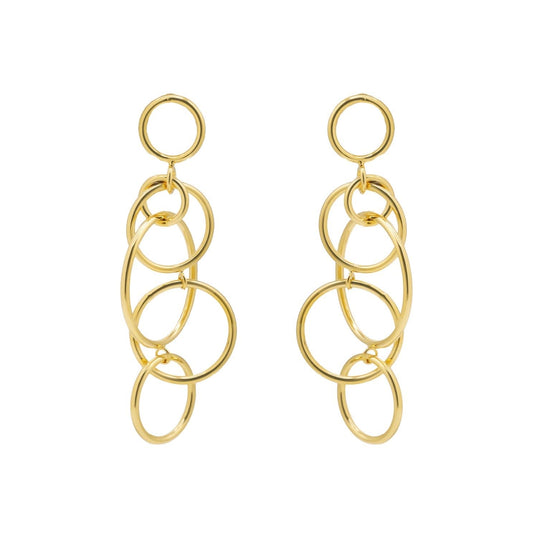 Long Interlinked Earrings Gold