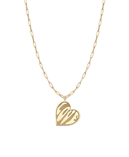 Love Heart Medallion 30 Inch Necklace