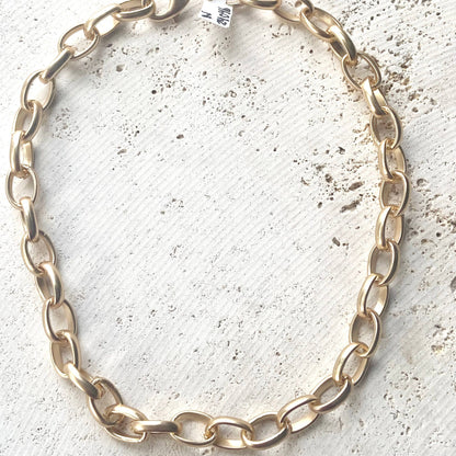 Matte Gold Heavy Links Necklace
