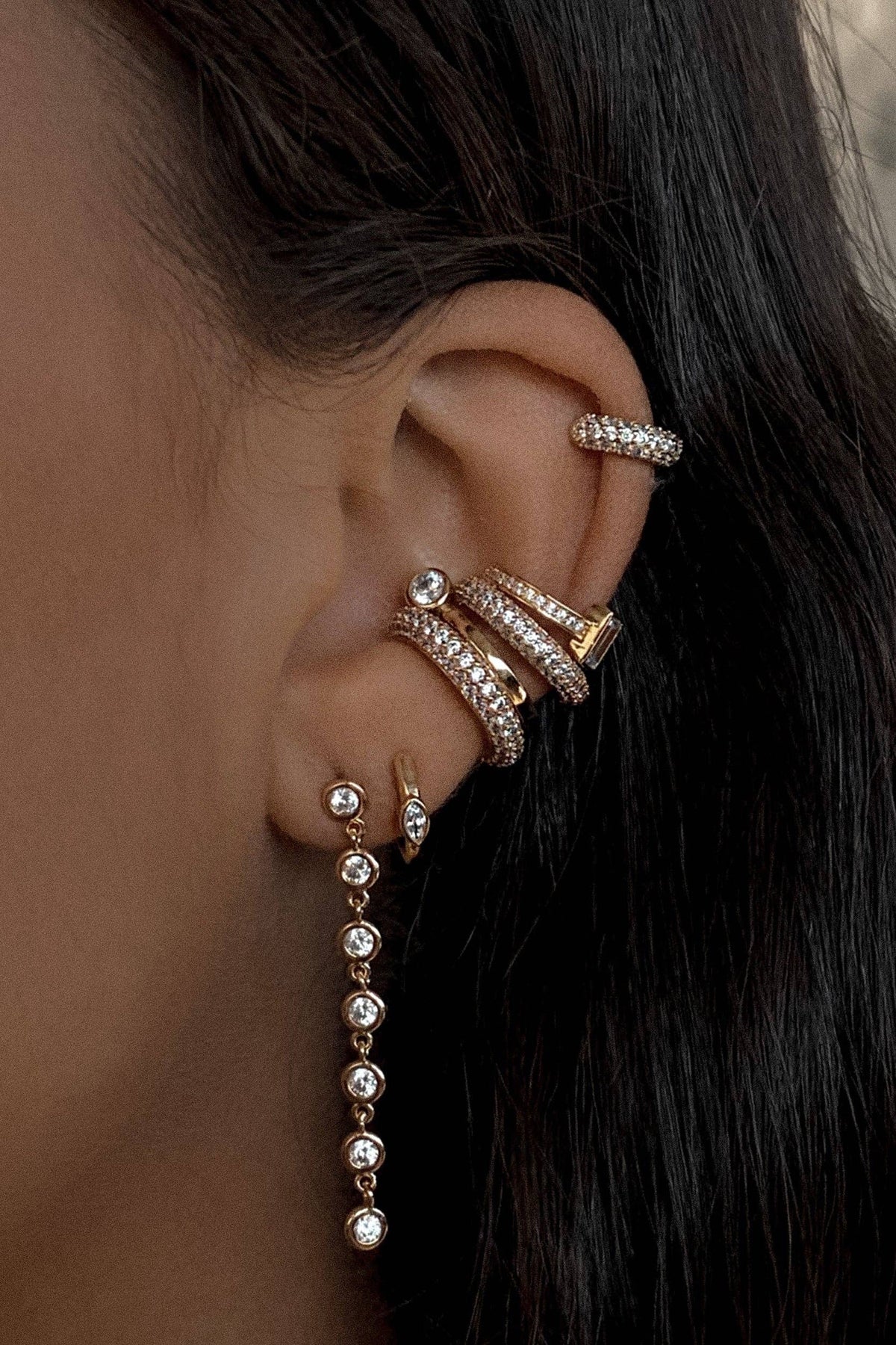 Medium Bezel Duster Earrings, alternate view 2