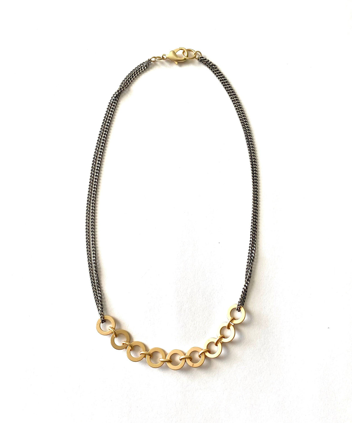 Mixed Metal Two-Tone Moving Links Necklace