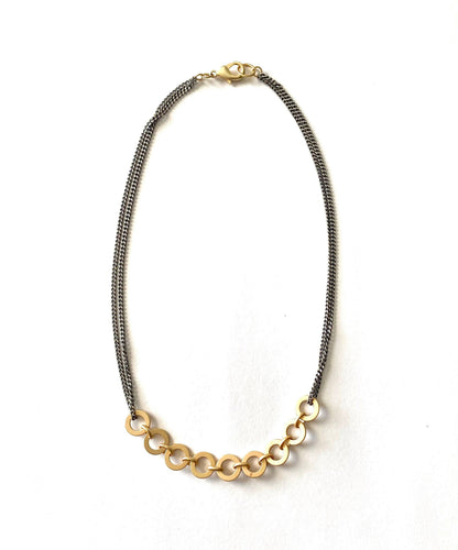 Mixed Metal Two-Tone Moving Links Necklace