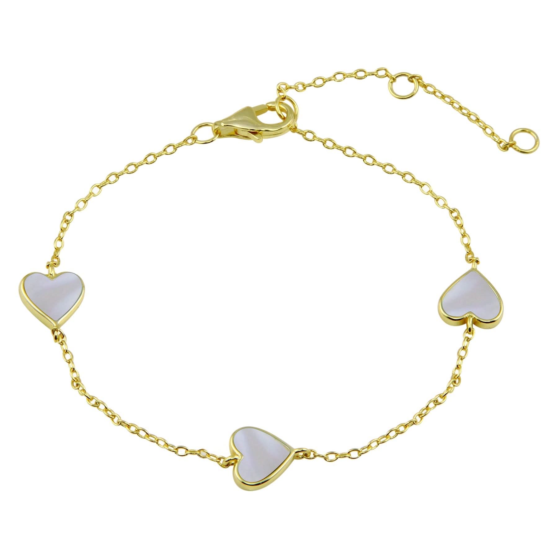 Mother of Pearl or Green Multi Heart Bracelet - Susan Blake Jewelry