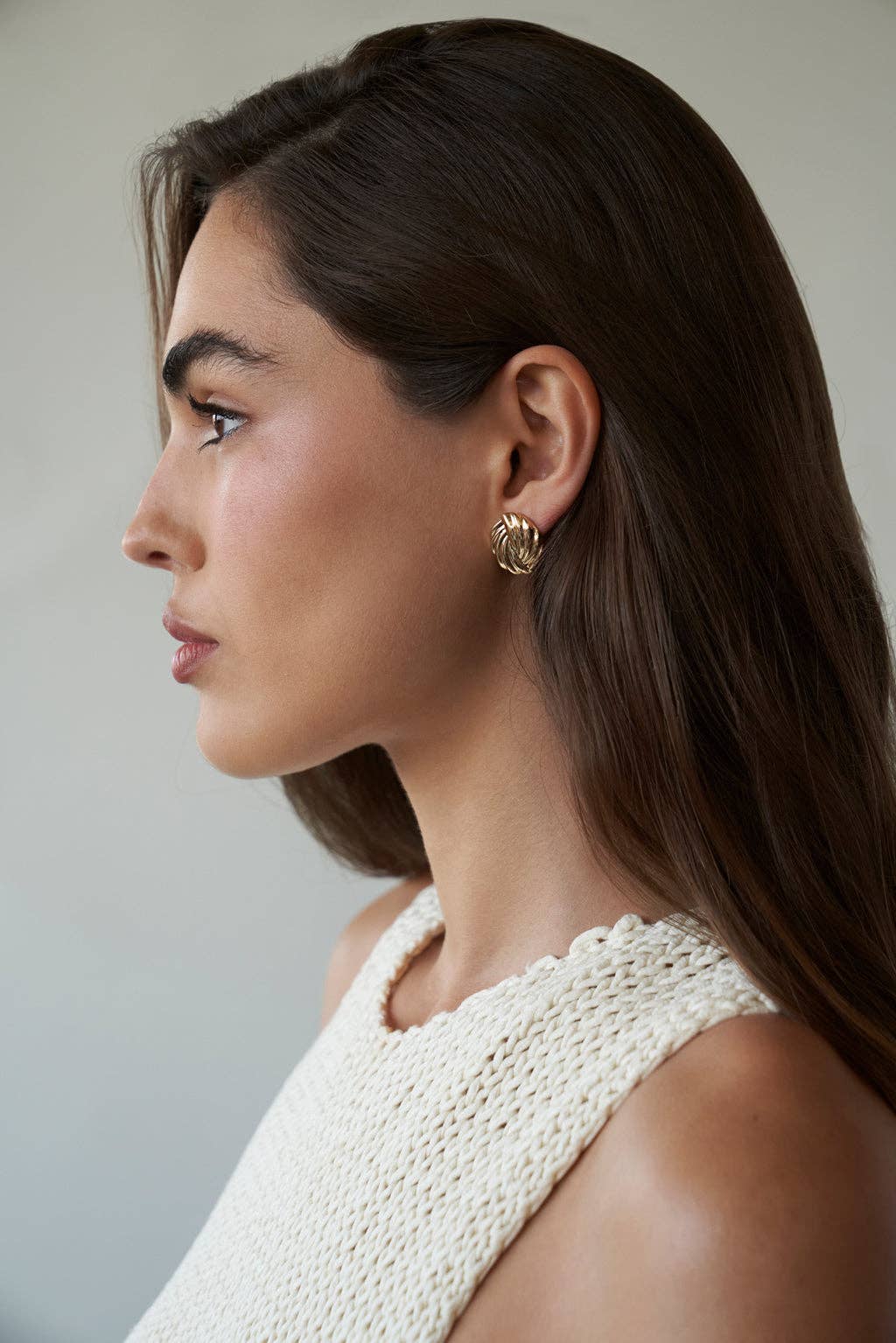 Oversized Flat Knot Stud Earrings, alternate view 2