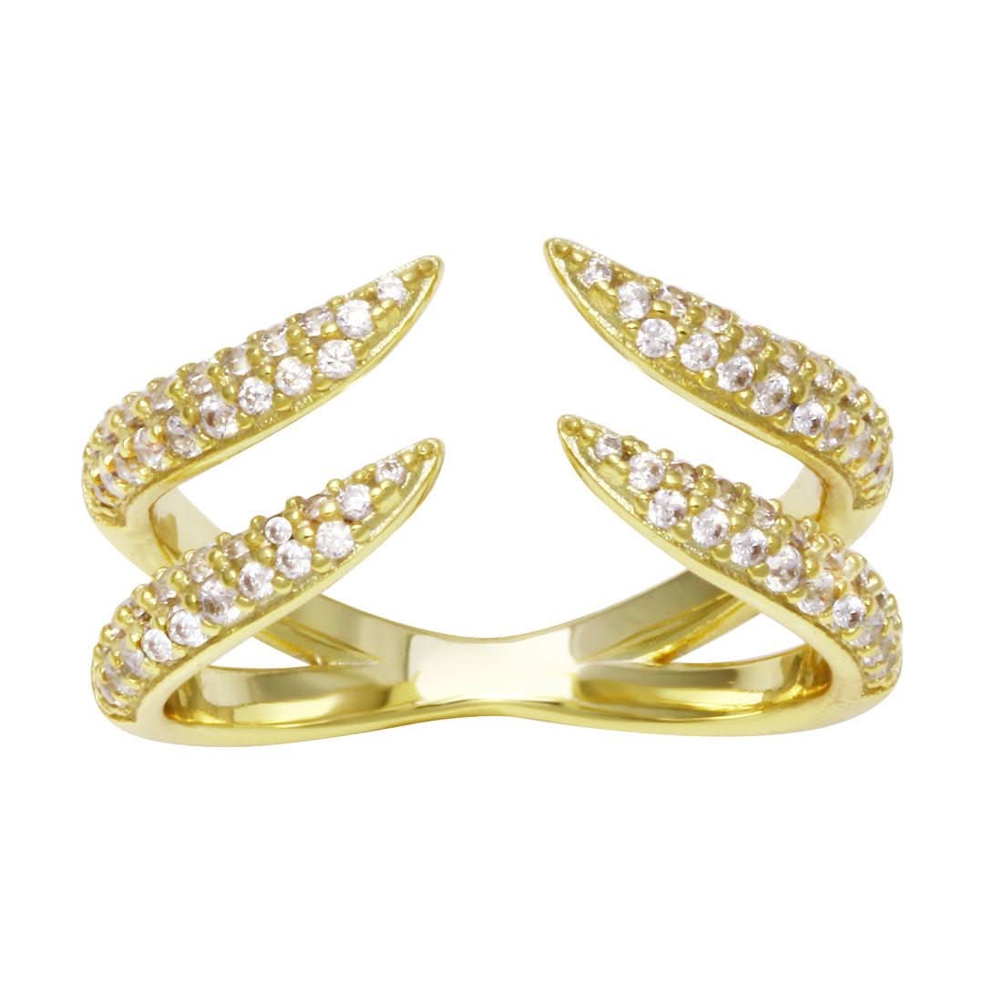 Pave Double Claw Open RIng - Susan Blake Jewelry