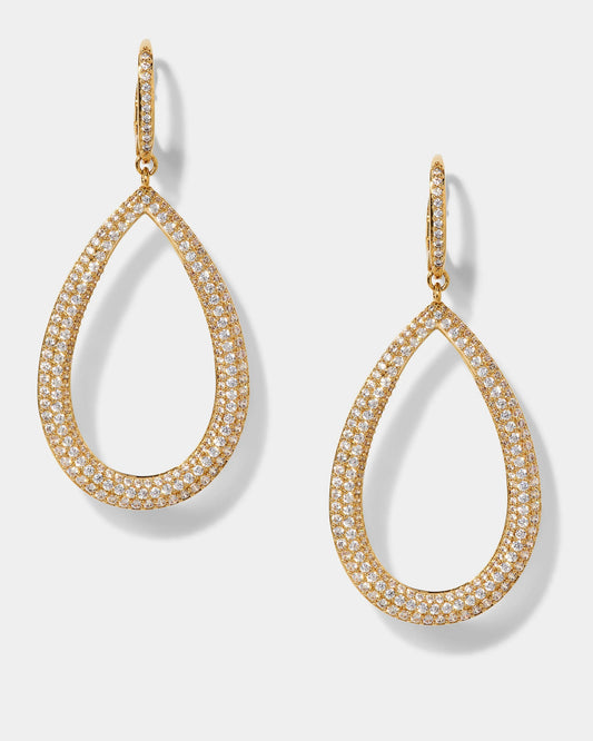 Pave Teardrop Leverback Earrings
