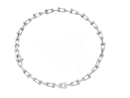 Pave U-Link Chain Necklace, alternate view 2