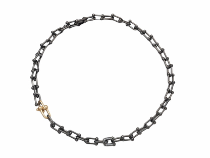 Pave U-Link Chain Necklace, alternate view 3