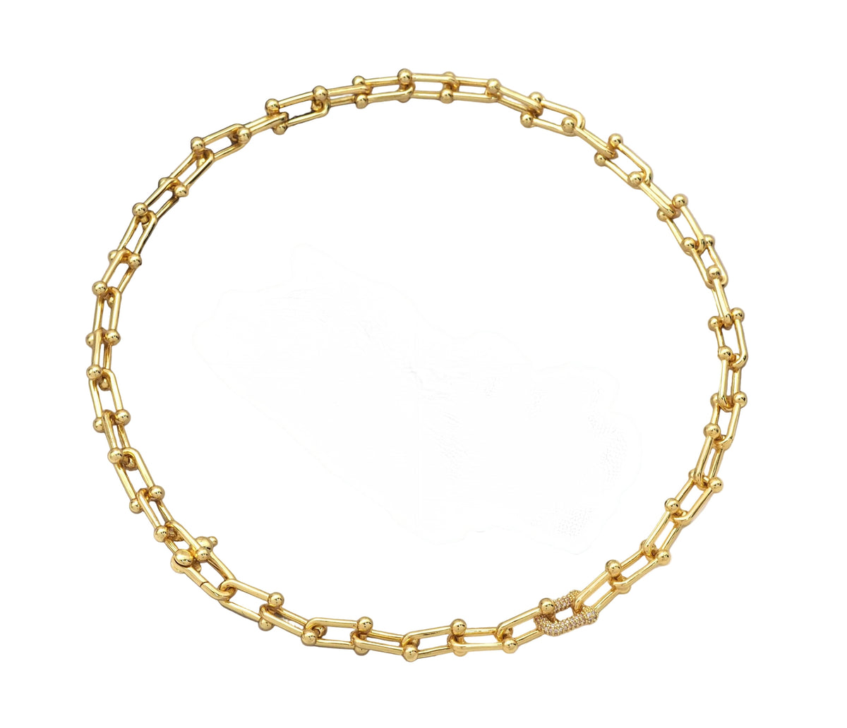 Pave U-Link Chain Necklace