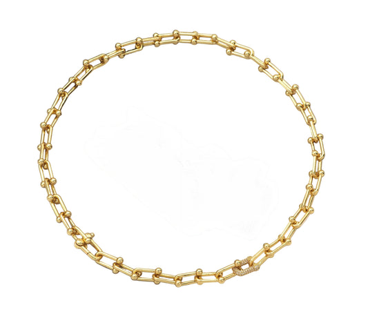 Pave U-Link Chain Necklace