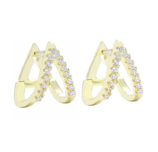 Pave V Huggies - Susan Blake Jewelry