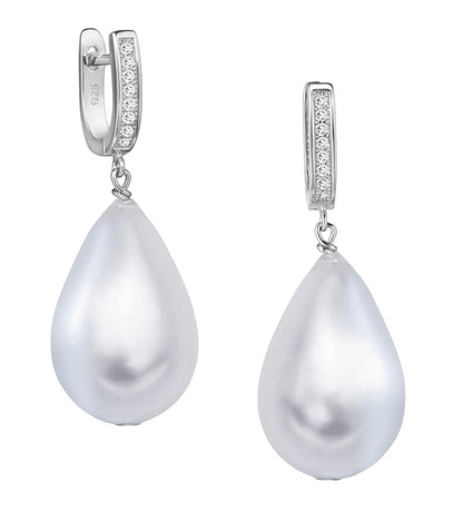 Pearl Drop Huggie Earrings