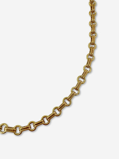 Plain industrial brass rolo chain necklace with lobster clasp, alternate view 2