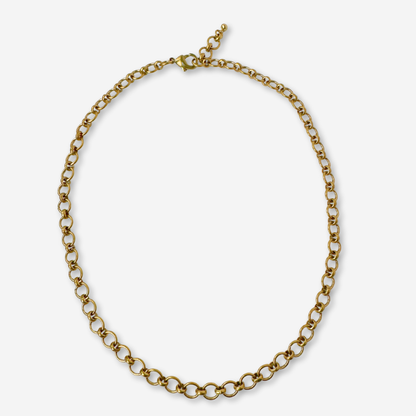 Plain raw brass 18" circle link chain necklace