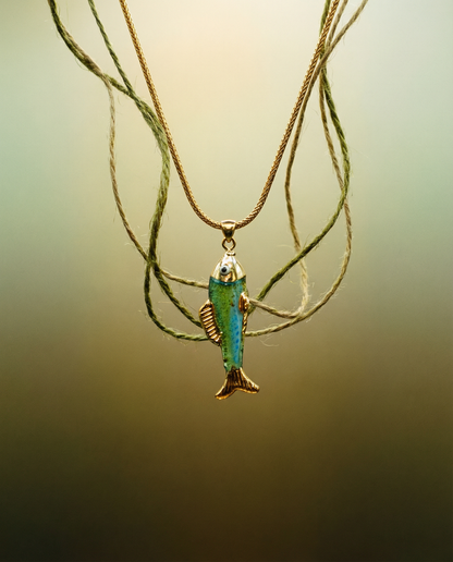 Sardine on Cord Necklace, alternate view 2