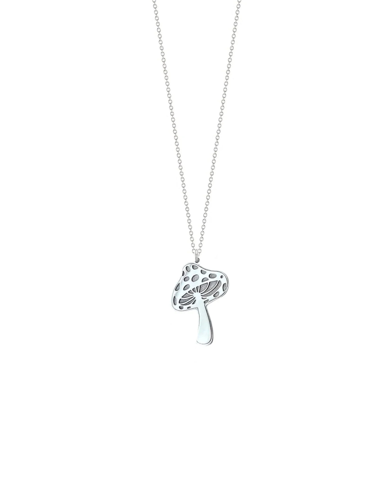 Silver Mushroom Necklace