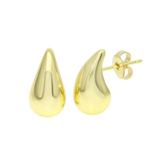 Small Gold Solid Tear Shaped Earrings - Susan Blake Jewelry